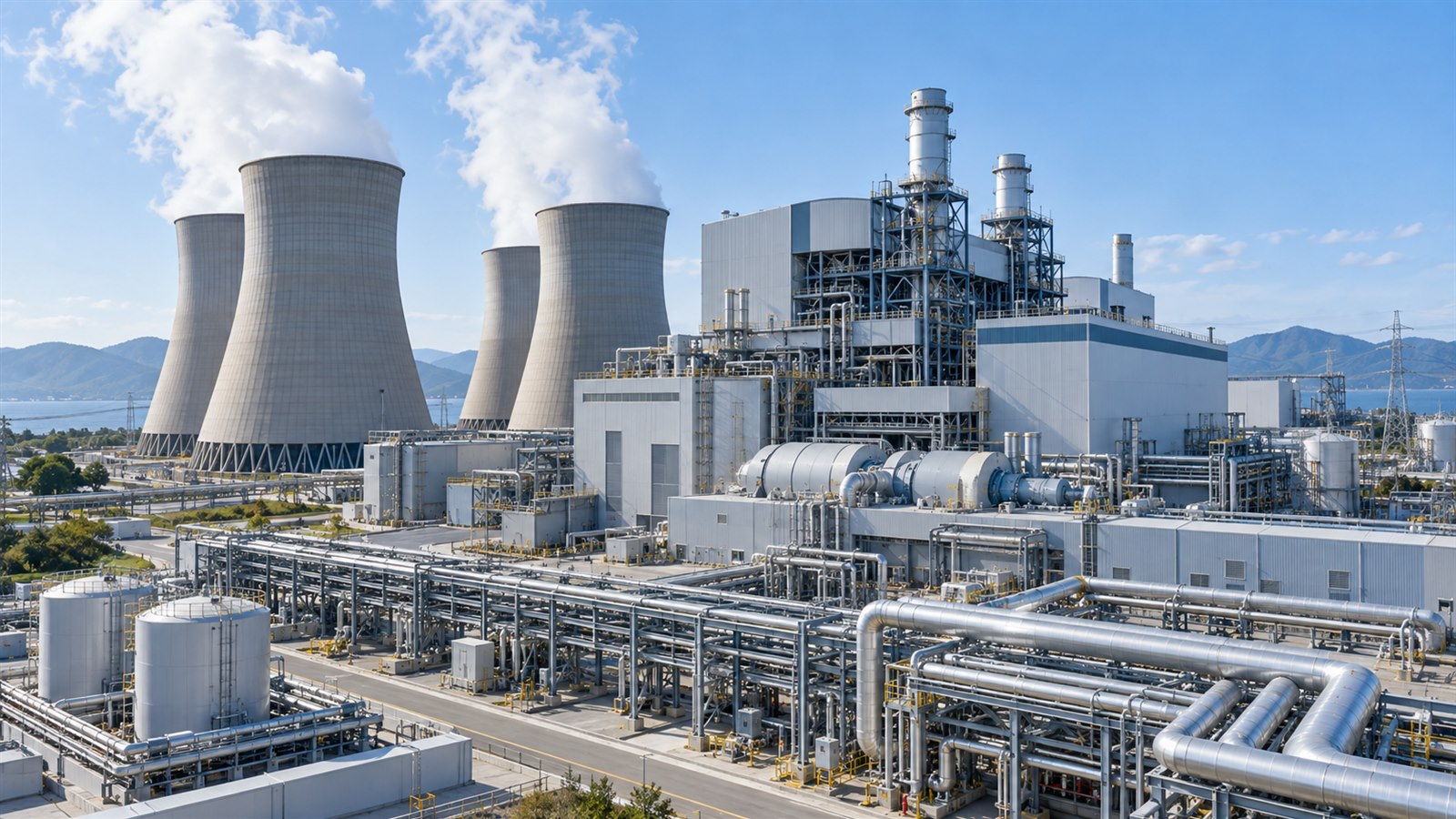 発電所の冷却設備と配管